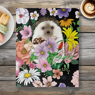 かわいいハリネズミの花 ジグソーパズル