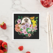 かわいいハリネズミの花 スタンダードカクテルナプキン (インサイチュ)