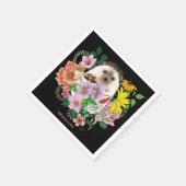 かわいいハリネズミの花 スタンダードカクテルナプキン (角)