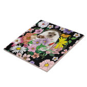 かわいいハリネズミの花 タイル (側面)