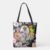 かわいいハリネズミの花 トートバッグ (裏面)