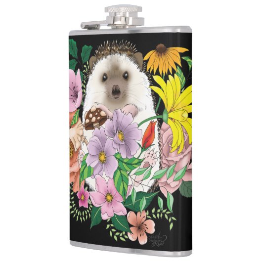 かわいいハリネズミの花 フラスク (左)