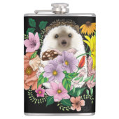 かわいいハリネズミの花 フラスク (正面)