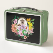 かわいいハリネズミの花 メタルランチボックス (正面)