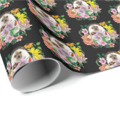 かわいいハリネズミの花 ラッピングペーパー (ロールコーナー)
