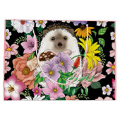 かわいいハリネズミの花 ラージペーパーバッグ (裏面)