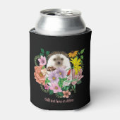 かわいいハリネズミの花 缶クーラー (缶正面)