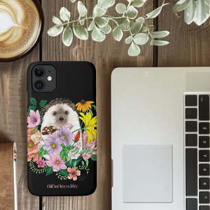 かわいいハリネズミの花 iPhone 11 ケース