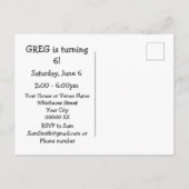 かわいいハリネズミの誕生日パーティー インビテーションポストカード (裏面)