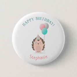 かわいいハリネズミの誕生日 缶バッジ