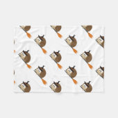 かわいいハリネズミの魔女 フリースブランケット (正面(横))