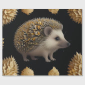 かわいいハリネズミカラフル ラッピングペーパー (フラット)