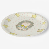 かわいいハリネズミハートスターベビーシャワー ペーパープレート (アングル)