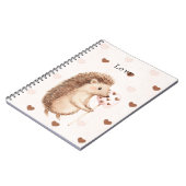 かわいいハリネズミハートラブ ノートブック (左側)
