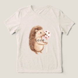 かわいいハリネズミハート愛 トライブレンドTシャツ