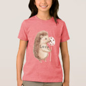 かわいいハリネズミハート愛 トライブレンドＴシャツ (正面)
