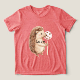 かわいいハリネズミハート愛 トライブレンドTシャツ