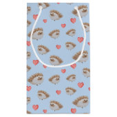 かわいいハリネズミパターン（の模様が）ある スモールペーパーバッグ (裏面)