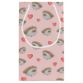 かわいいハリネズミパターン（の模様が）ある スモールペーパーバッグ (裏面)