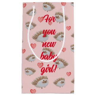 かわいいハリネズミパターン（の模様が）ある スモールペーパーバッグ