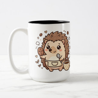 かわいいハリネズミビーンスプーン ツートンコーヒーマグ ツートーンマグカップ
