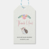 かわいいハリネズミピンク赤ちゃんシャワーギフトラベル ギフトタグ (正面)