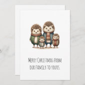 かわいいハリネズミファミリー シーズンカード (正面/裏面)