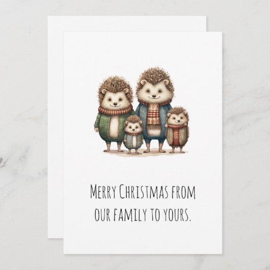 かわいいハリネズミファミリー シーズンカード (正面/裏面)