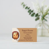 かわいいハリネズミ動物の花屋さん 名刺 (スタンド正面)