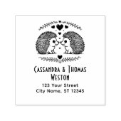 かわいいハリネズミ夫婦のラブネーム差出人住所 セルフインキングスタンプ (デザイン)