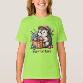 かわいいハリネズミ好きの女の子 Tシャツ (正面)