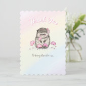 かわいいハリネズミ感謝レインボー サンキューカード (スタンド正面)