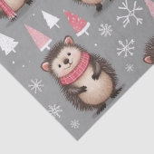 かわいいハリネズミ柄 ピンク グレー クリスマス 薄葉紙 (詳細)