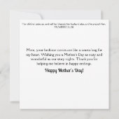 かわいいハリネズミ母ベビーベッドタイムストーリーマザーズデイ カード (裏面)