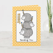 かわいいハリネズミ漫画ハッピーバースデー 子供へ カード (正面)