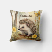 かわいいハリネズミ男女兼用パーソナライズされた クッション (裏面)