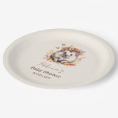 かわいいハリネズミ秋ウッドランドベビーシャワー ペーパープレート (アングル)