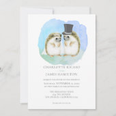 かわいいハリネズミ結婚カップルパーソナライズされた 招待状 (正面)