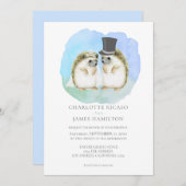 かわいいハリネズミ結婚カップルパーソナライズされた 招待状 (正面/裏面)