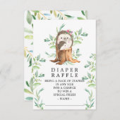 かわいいハリネズミ赤ちゃんシャワーおむつラッフルチケット エンクロージャーカード (正面/裏面)