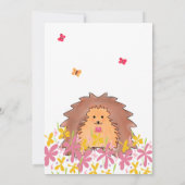 かわいいハリネズミ赤ちゃんシャワー 招待状 (裏面)