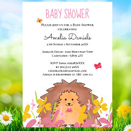 かわいいハリネズミ赤ちゃんシャワー 招待状