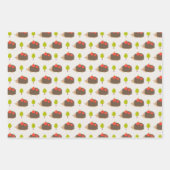 かわいいハリネズミ運のリンゴ ラッピングペーパーシート (正面)