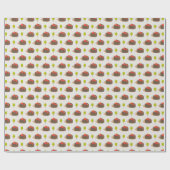 かわいいハリネズミ運のリンゴ ラッピングペーパー (フラット)