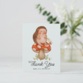 かわいいハリネズミ青ベビーシャワーサンキューカード 招待状 (スタンド正面)