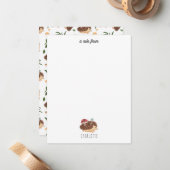 かわいいハリネズミ キノコ 森の動物 子どもたち ノートカード (正面/裏面インサイチュ)