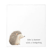 かわいいハリネズミ ノートパッド (正面)