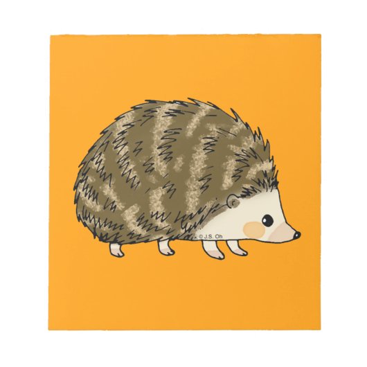 かわいいハリネズミ ノートパッド (正面)