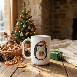 かわいいハリネズミ メリークリスマス コーヒーマグカップ