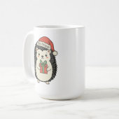 かわいいハリネズミ メリークリスマス コーヒーマグカップ (正面左)
